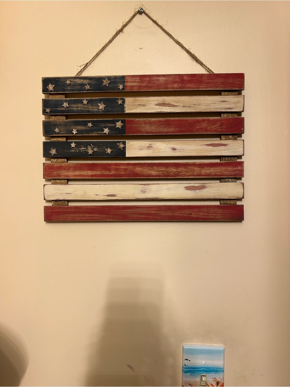 Rustic American Flag Wall Decor - Red, White & Blue